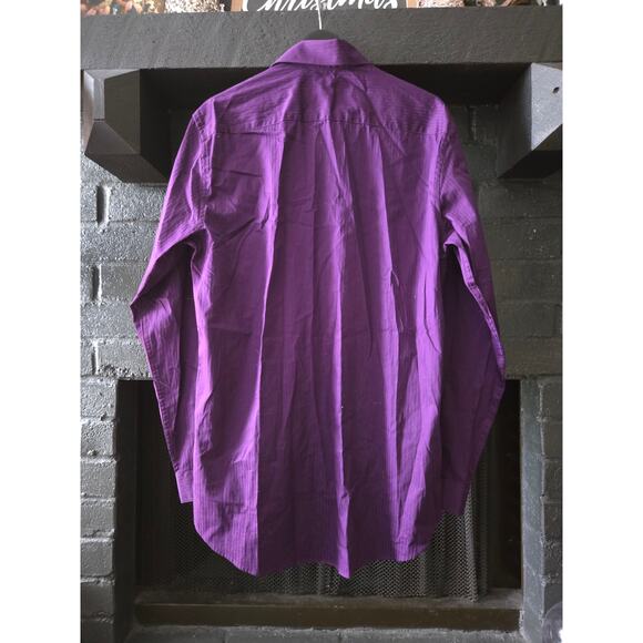 Purple J. Ferrar Slim Fit Collared Button Down casual, Business Dress shirt Sz L - Picture 3 of 6